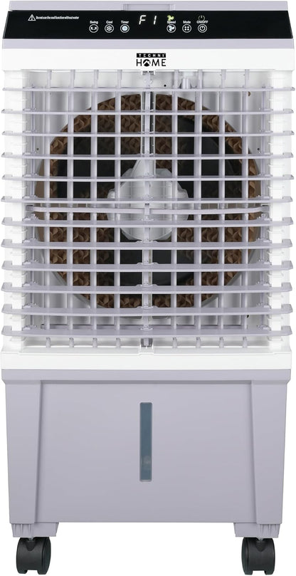  Refroidisseur D'air Par évaporation Portable 3 En 1, Climatiseur, Humidificateur, Ventilateur à 3 Vitesses, Refroidisseur De Marais Avec Réservoir De 5,3 Gallons, 4 Blocs De Glace