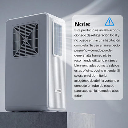  OKYUK Climatiseur Mobile, 200 W à économie D'énergie, Réfrigérant écologique R290, 3 En 1 : Climatiseur, Déshumidificateur, Ventilateur, Ventilation, Avec Tuyau D'évacuation. (Blanc)