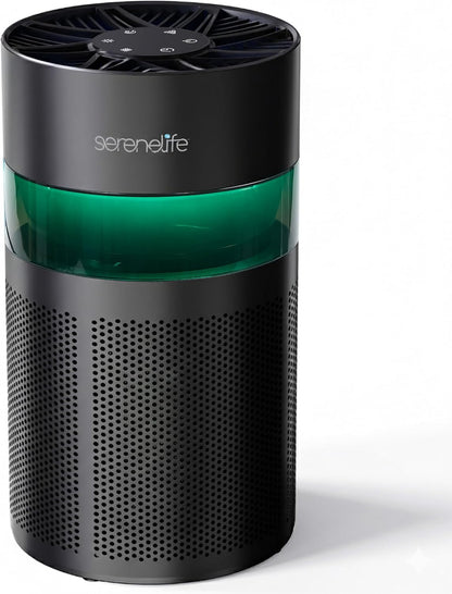  SereneLife Purificateur D’Air HEPA H13 Compact Pour Chambre Et Bureau – Filtration Des Allergènes, Pollen, Poils D’Animaux, Odeurs Et Fumée, Mode Sommeil, Minuterie, Boîte à Arômes