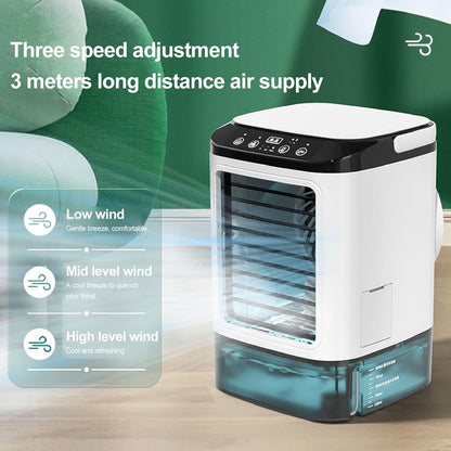  ZJchao Colloir à Air à évaporation Compacte 12W 900 Ml Ventilateur De Refroidissement Personnel Alimenté Par USB Avec Fonction à 3 Vitesses Double Fonction De Brumisation Et 7 Couleurs Lumière De