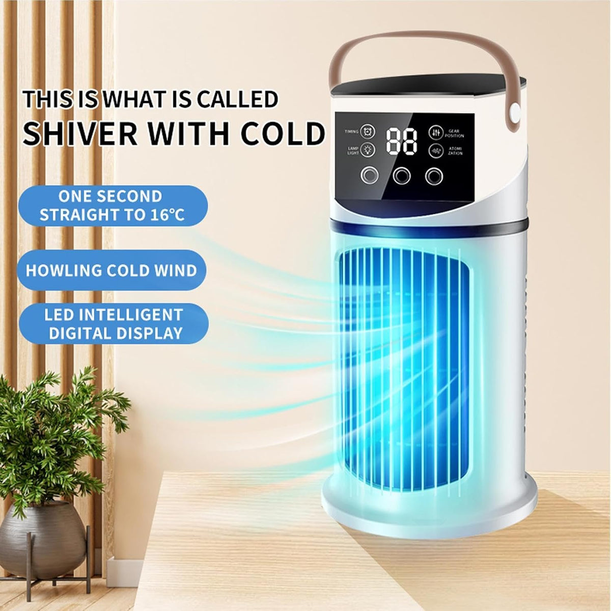  Ventilateur De Climatiseurs Portatifs | Rafraîchisseur D'Air Évaporatif,Ventilateur De Bureau Silencieux Rafraîchisseur D'Air Pour Pièce, Chambre, Bureau, Voiture Et Tente De Camping