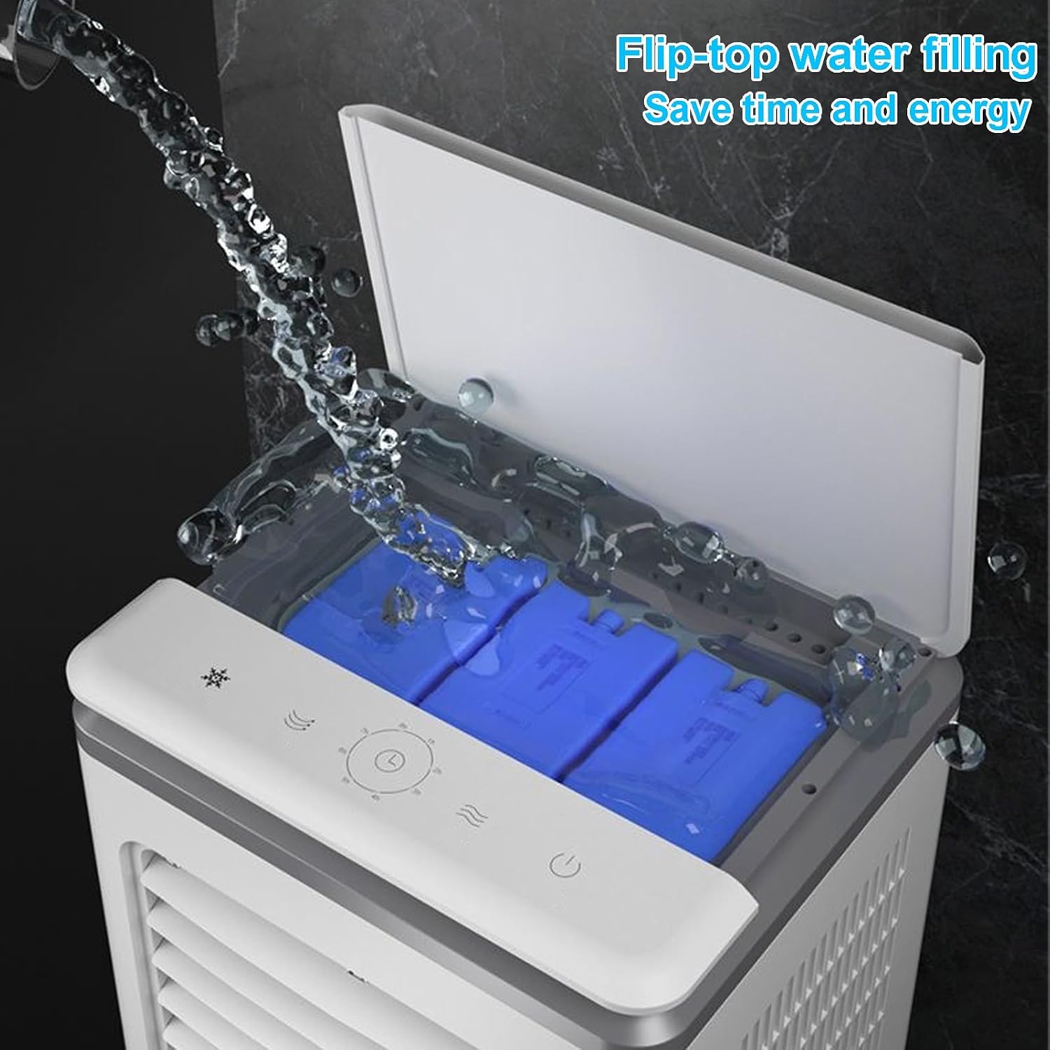 GENERIC Refroidisseur D'évaporation Portable 3 Vitesses 40L Réservoir Télécommande Calme Climatiseur Pour La Maison Garage Extérieur à Usage Intérieur Économie D'énergie