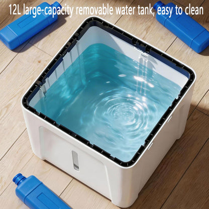GENERIC Réservoir D'air évaporatif Portable 12L, Refroidisseur D'air Silencieux Avec Fonction Pivotante à 60 °, Humidificateur Et Ventilateur Pour Chambre Et Bureau, économe En énergie