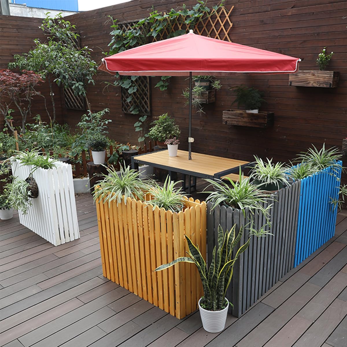 GENERIC Clôture En Bois Massif Pour Climatiseur – Housse Anti-corrosion Et Support Pour Plantes Pour Climatiseurs 100 X 30 X 80 Cm – Cachez Et Protégez élégamment Votre Système De Climatisation