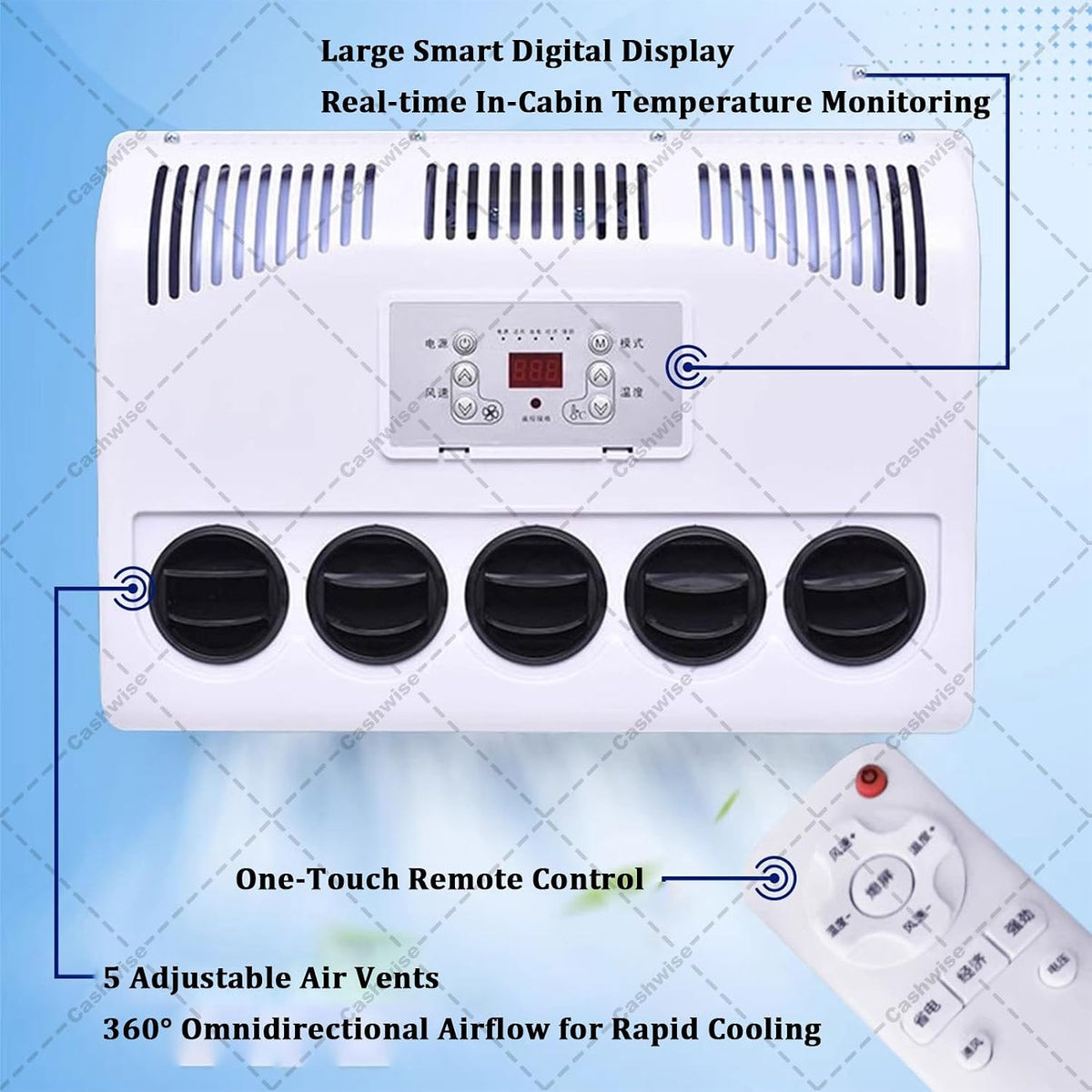 GENERIC Climatiseur De Véhicule Récréatif De Type Fendu 11000BTU Unité De Climatisation électrique Pour Camion, Cabine Et Camping-car, Refroidissement Rapide, Fonctionnement Silencieux