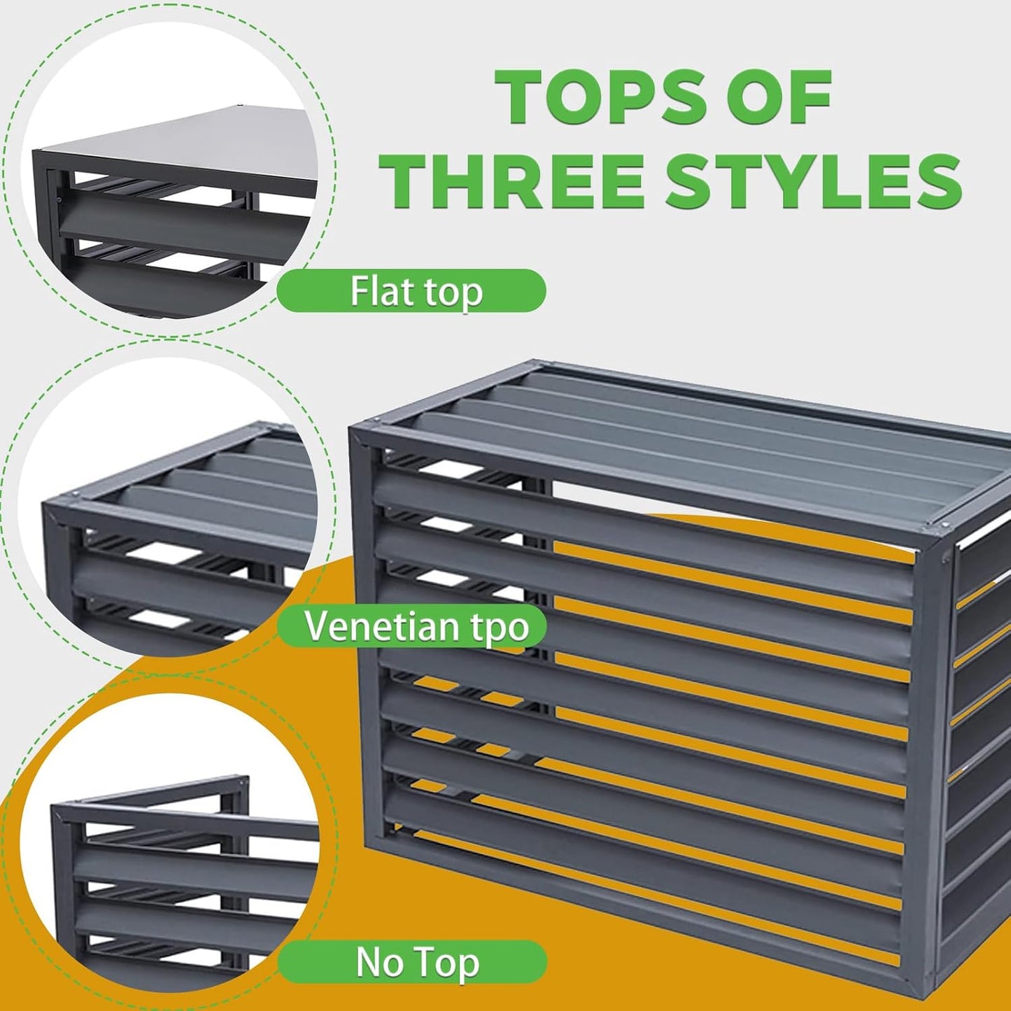 GENERIC Housse De Protection En Aluminium Pour Pompe à Chaleur Extérieure Avec Persiennes En Amande - Convient Pour Climatiseur L 110 X L 60 X H 80 (2-3P) - Bouclier De Condensateur Pour Tous Les Temps