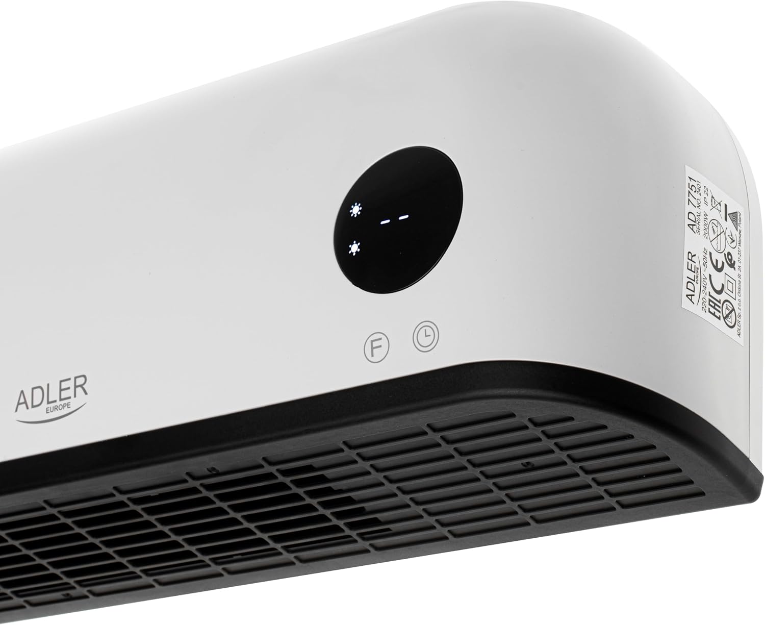  ADALER EUROPE Ventilateur Mural 2 En 1, Ventilateur électrique Et Machine De Chauffage, Affichage LED Clair, Télécommande, élément Chauffant En Céramique, Deux Niveaux De Chauffage 1000 W/2000 W