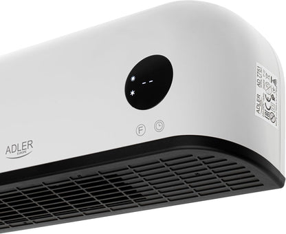  ADALER EUROPE Ventilateur Mural 2 En 1, Ventilateur électrique Et Machine De Chauffage, Affichage LED Clair, Télécommande, élément Chauffant En Céramique, Deux Niveaux De Chauffage 1000 W/2000 W