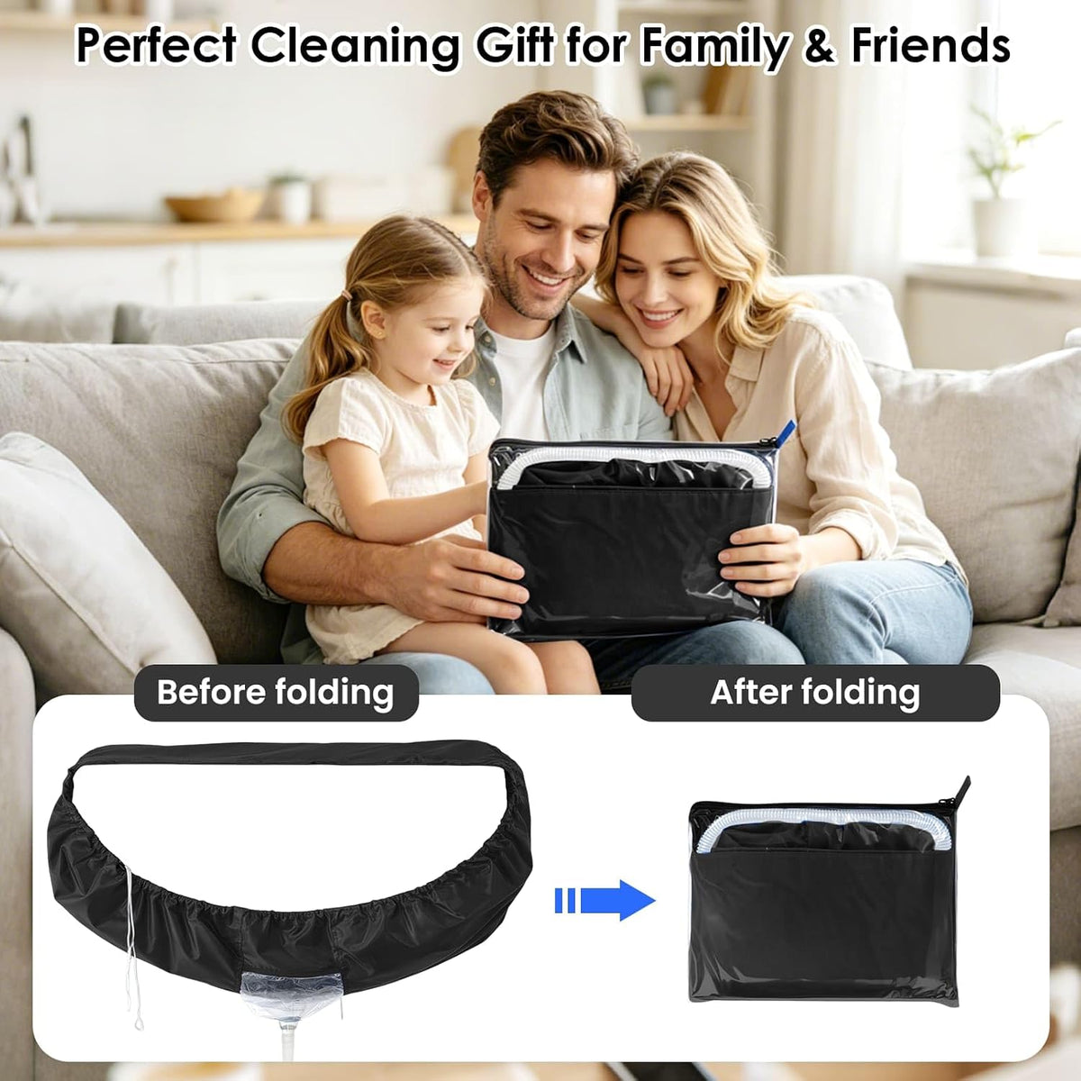  Kit De Nettoyage Climatisation 360° Professionnel Pour Climatiseur Split Et Mural, Housse De Nettoyage Avec Accessoires Pour Un Nettoyage Maison Facile (Noir, M)