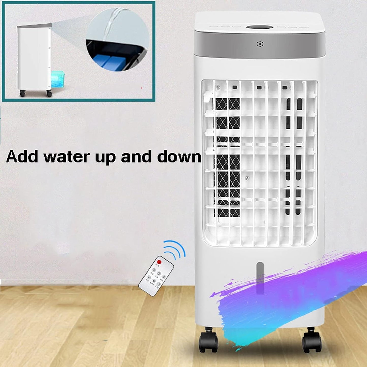  Climatiseur Mobile Portable 10000BTU, 3 Vitesses, Minuterie 7.5h Timer, Affichage LED Télécommande, Classe A Classe A Économie D'énergie