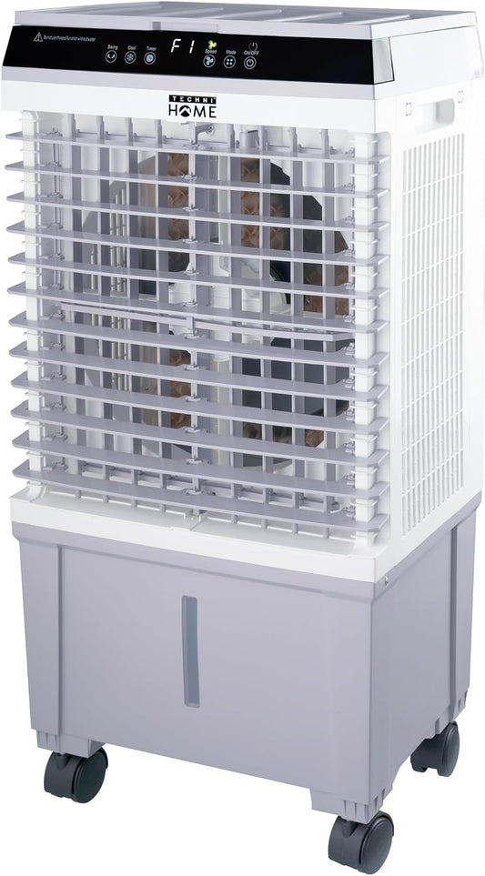  Refroidisseur D'air Par évaporation Portable 3 En 1, Climatiseur, Humidificateur, Ventilateur à 3 Vitesses, Refroidisseur De Marais Avec Réservoir De 5,3 Gallons, 4 Blocs De Glace
