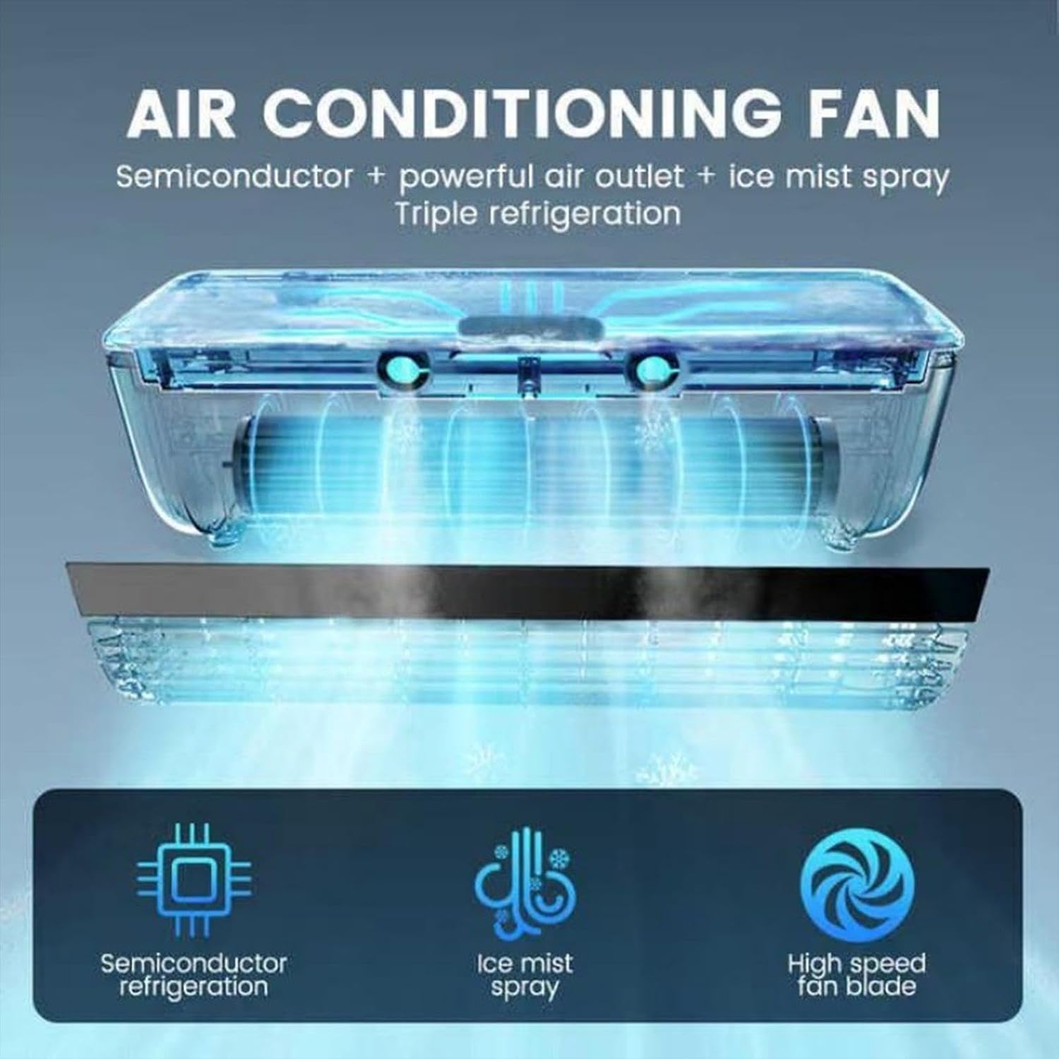 GENERIC Refroidisseur D'air De Brumisation Mural (6000mAh Alimenté Par Batterie) Avec Télécommande Et Ventilateur De Refroidissement Rapide; Adapté Aux Bureaux, Aux Dortoirs Et Aux VR; Dispose D'un Fonctionne