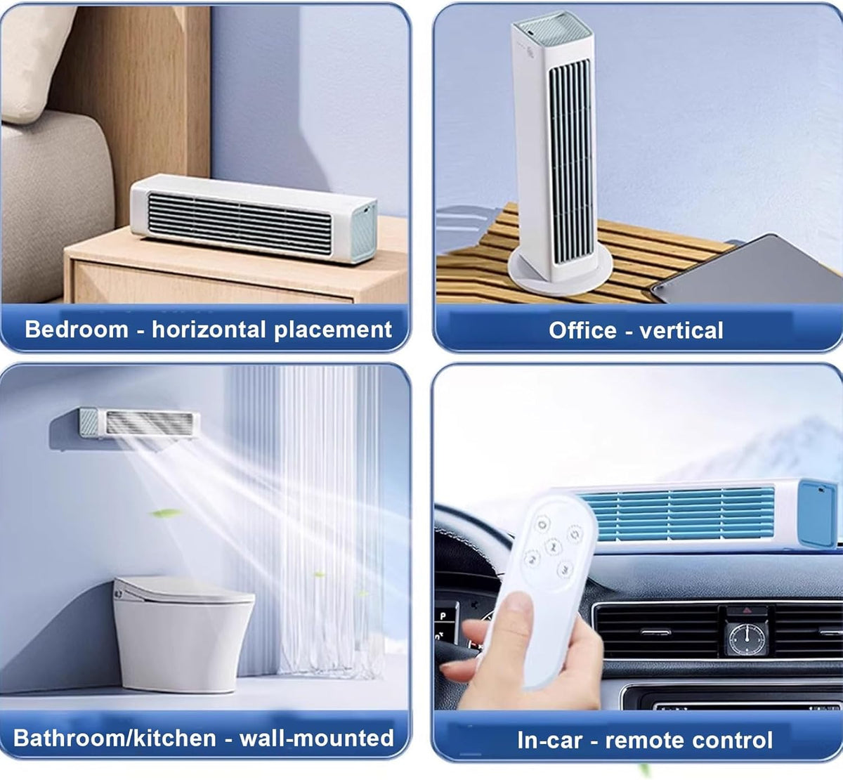  Ventilateur De Climatisation Mural Portable Sans Fenêtre Nécessaire, Mini Refroidissement à 3 Vitesses Avec Télécommande, Ventilateur De Bureau Sans Lame Silencieux Pour Bureau à Chambre à Coucher, Re