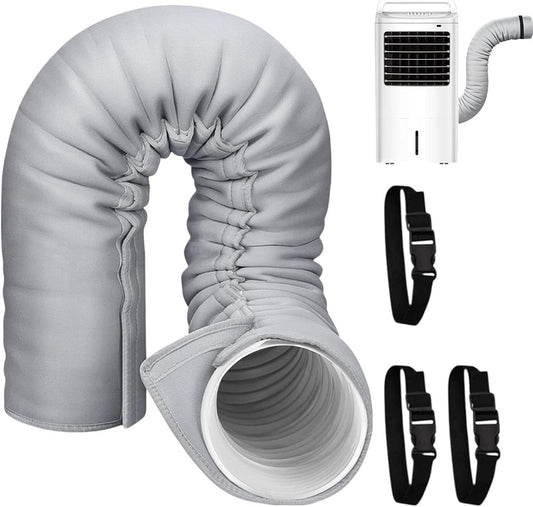  Housse Pour Tuyau De Climatiseur Portable,3 Sangles Réglables | Gaine Isolante Tuyau Mobile- Installation Simple Et Rapide,Compatible Avec Les D'évacuation D'un Diamètre De 5 Et 5,9 Pouces