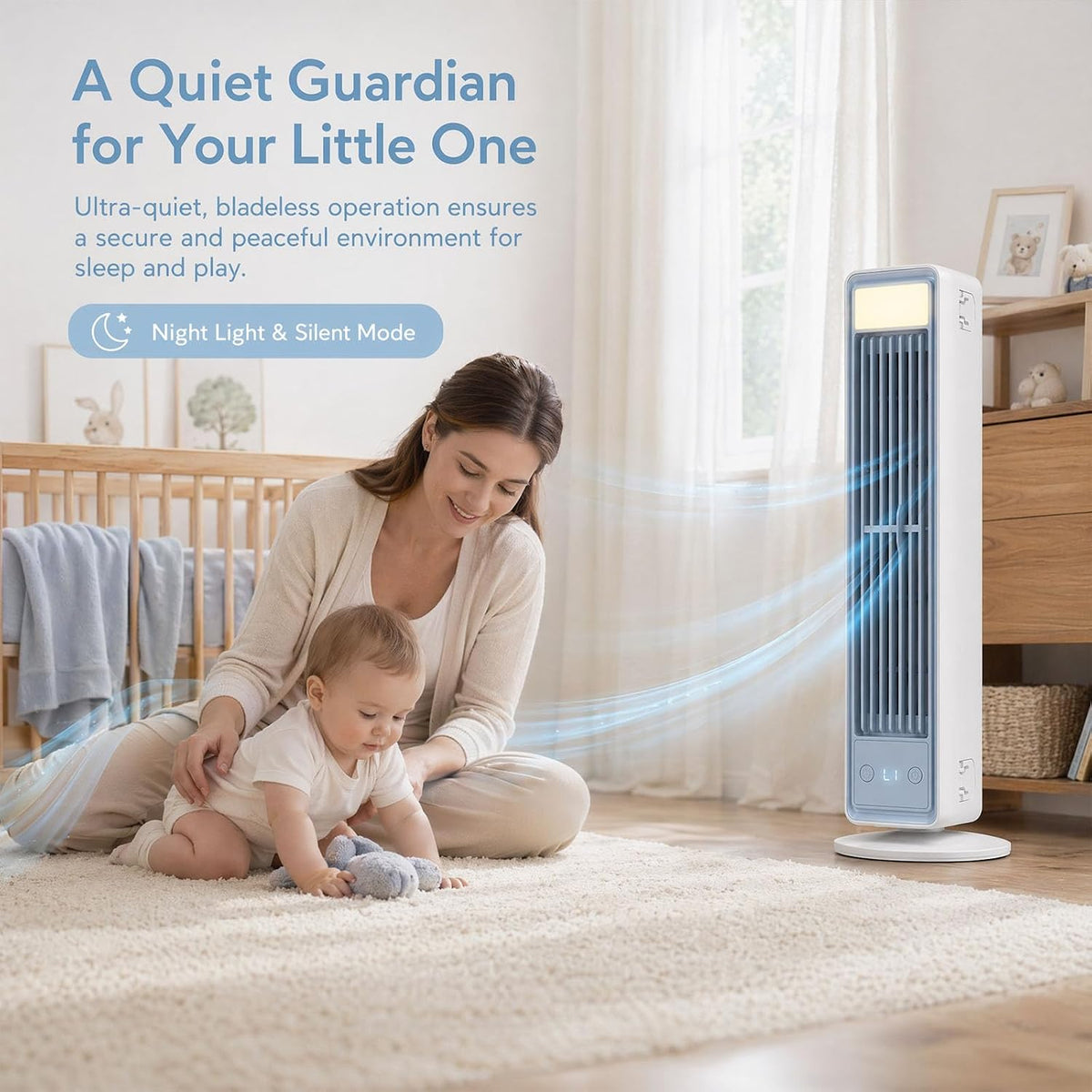  Climatiseur Portable, Refroidisseur D'air Mobile Silencieux à 3 Vitesses, Ventilateur Sans Pales économe En énergie, Mini-climatiseur Pour Chambre, Bureau Et Maison, Blanc
