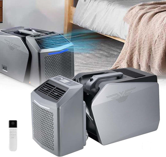  Climatiseur De Camping Sous Tente | Climatiseur Portable Avec Télécommande Multifonction, Compatible Avec Alimentation 48 V Ca/Cc, Adapté Au Camping En Tente, Au Camping-Car Ou À La Maison.