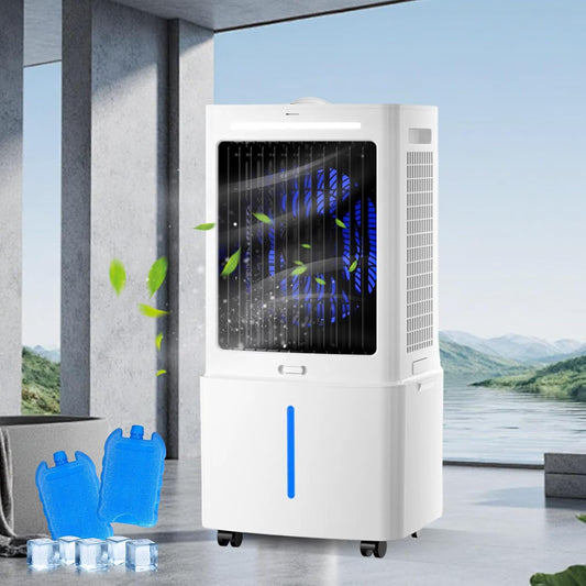 GENERIC Rafraîchisseur D'Air 25 L Haute Performance, Climatiseur Évaporatif Silencieux, Télécommande, 3 Modes, 2 Blocs De Glace Pour Salon