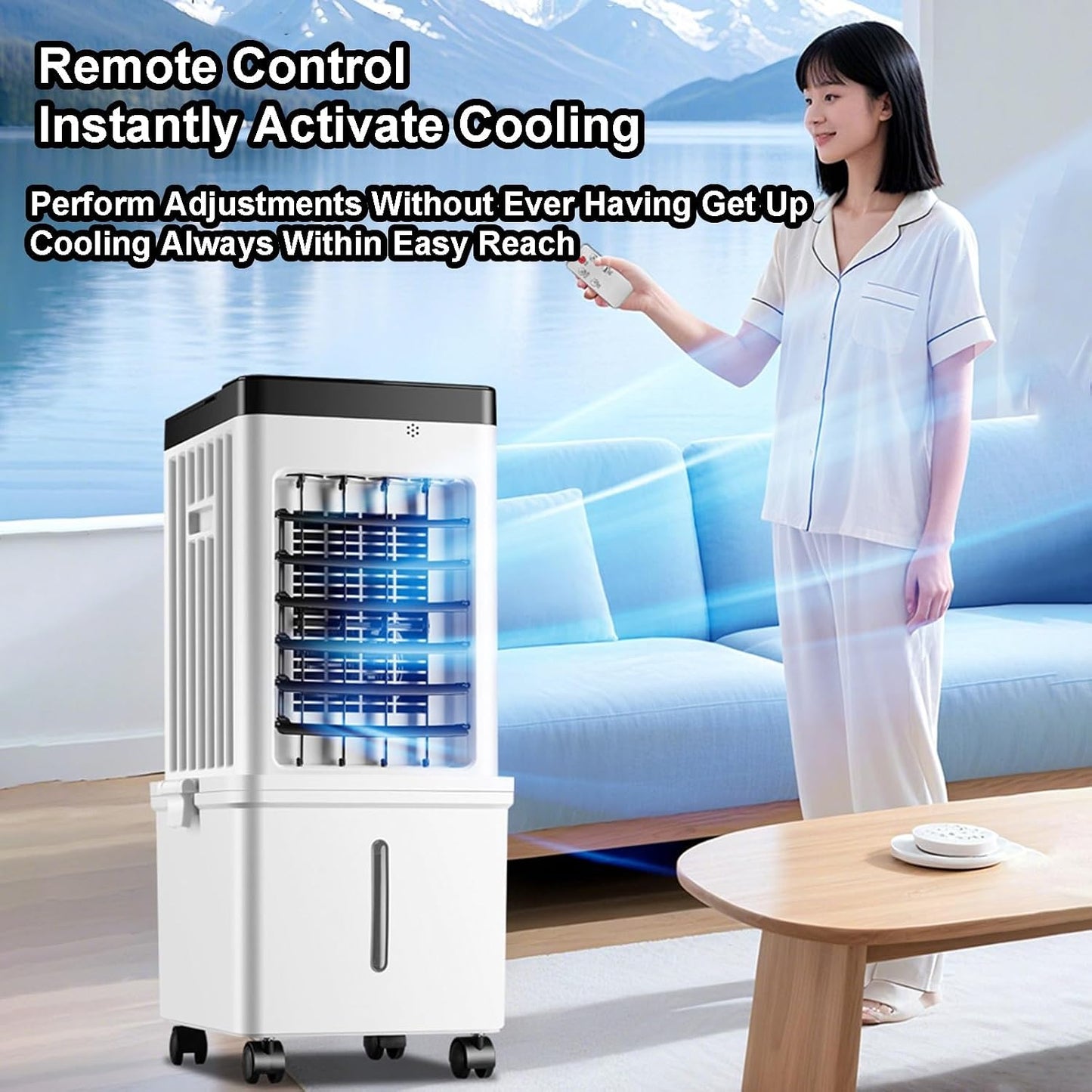  Climatiseurs Portables, Unité AC Portable Avec Réservoir D'eau Amovible De 15 L, Refroidisseur D'air Par évaporation Sans Fenêtre Avec 3 Vitesses For Chambre Et Bureau, AC Portable