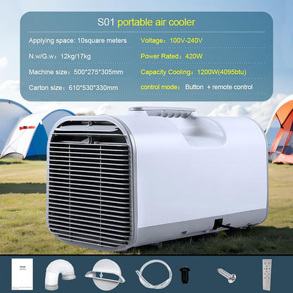 GENERIC Refroidisseur De Climatiseur Portable, 4100 BTU Refroidissement Rapide Et Déshumidificateur Pour Camping, Camping-car, Voiture, Camion, Camionnette, Pêche – Solution De Refroidissement Efficace De 420