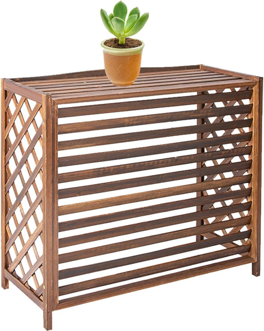 GENERIC Housse Pour Climatiseur Extérieur Et Pompe à Chaleur – Bois Massif Anti-corrosion, Extérieur élégant Pour Unités De Climatisation, étagère De Jardin Et Solution De Rangement Pour Plantes