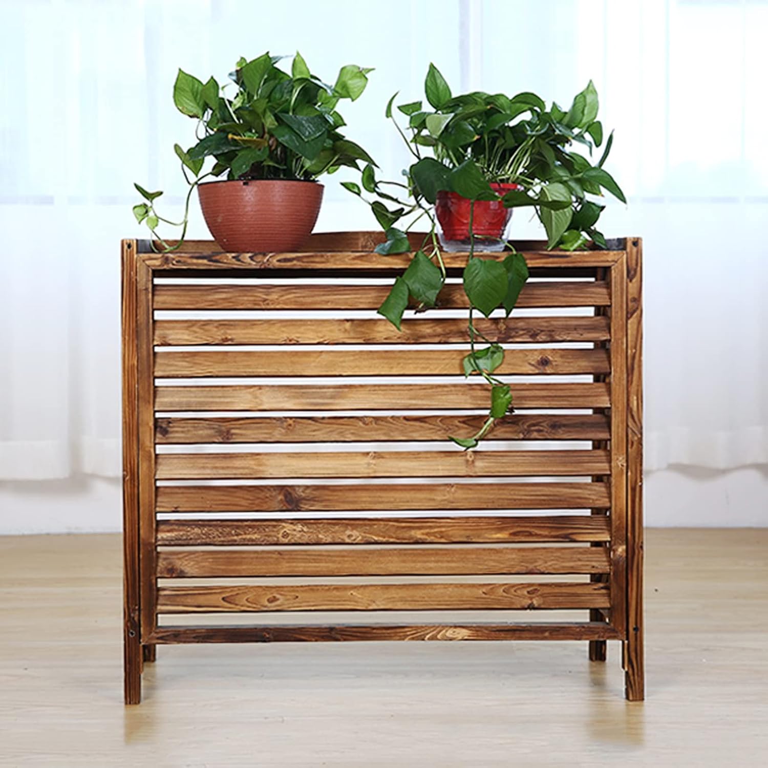 GENERIC Housse De Clôture Extérieure – Housse De Protection En Bois Massif Pour Climatiseur – Séparateur D'espace Pour Poubelle, Unité De Climatisation Cachée, Support De Pot De Fleurs, Grilles De Protection