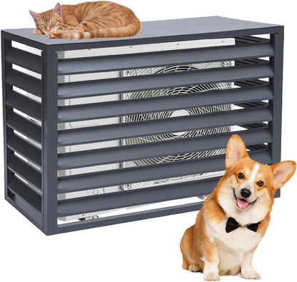 Barrière De Protection Pour Climatiseur, Panneau De Protection En Alliage D'aluminium, Antivol, Réduction Du Bruit, Pour Un Jardin Bien Rangé (Blanc, 100 Cm)
