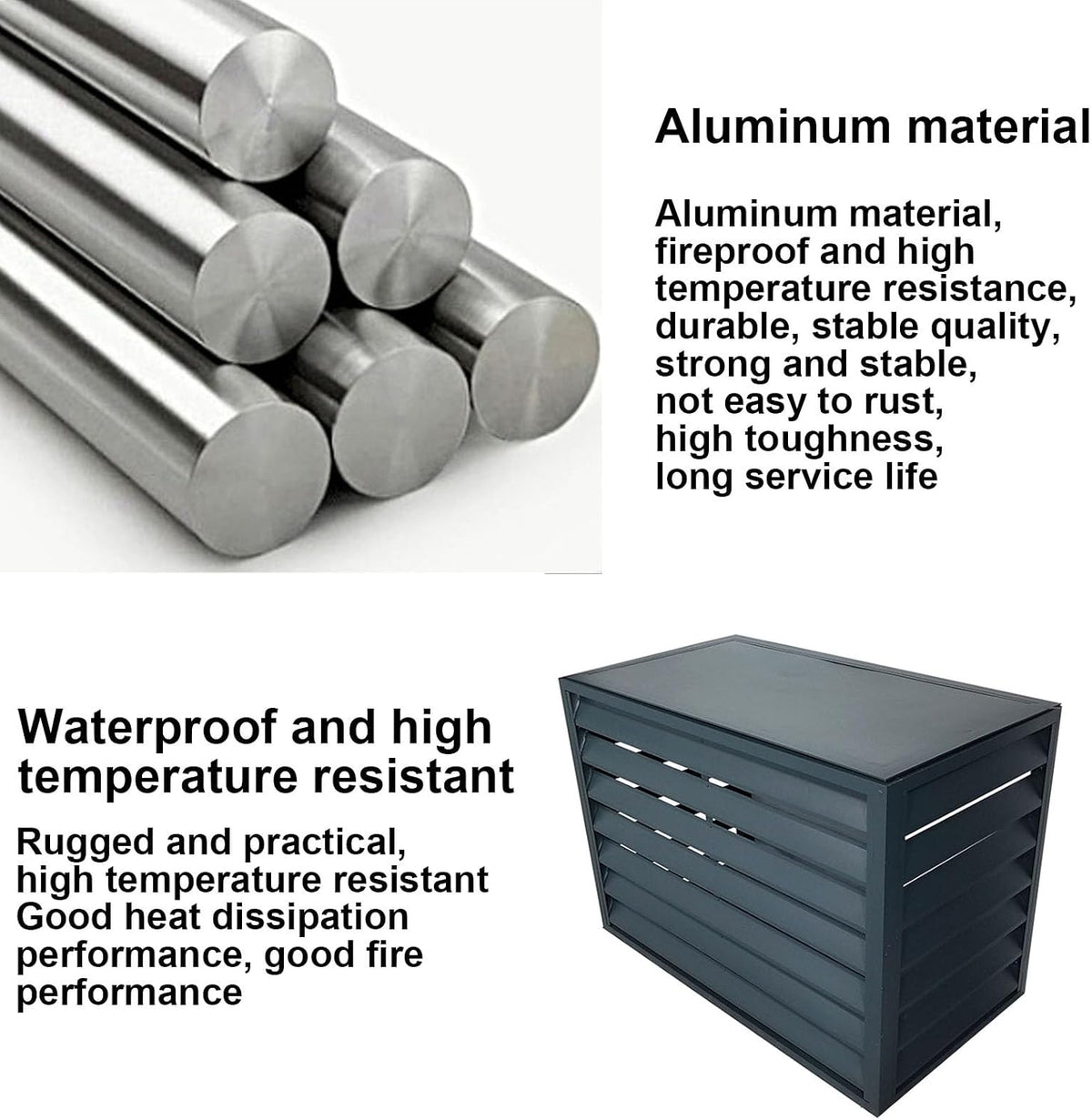 GENERIC Housse De Protection En Aluminium Pour Climatiseur – Protection Contre Les Intempéries Pour Pompe à Chaleur – Clôture élégante Pour Climatiseurs Et Design Léger