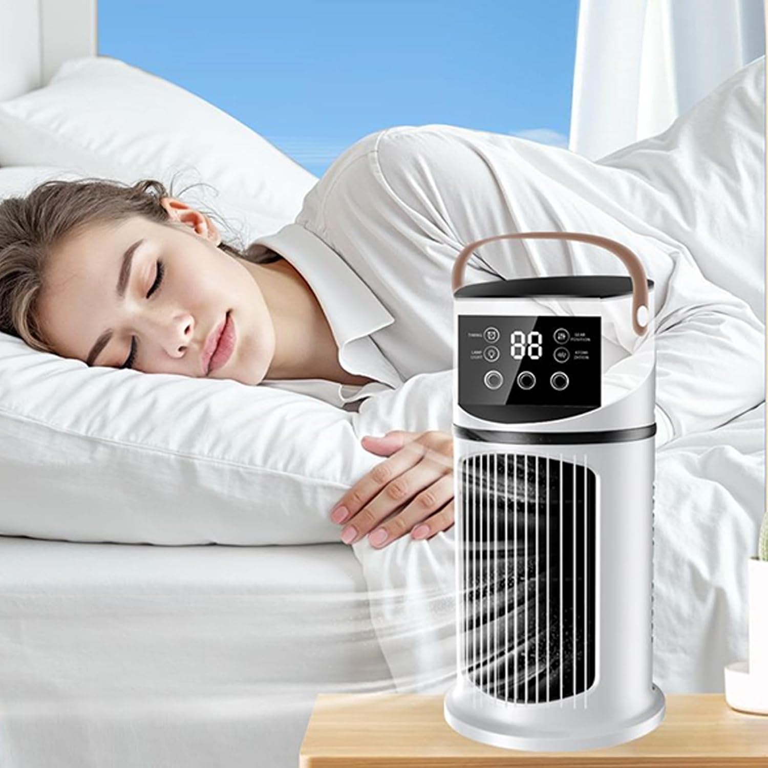 GENERIC Ventilateur AC Portable | Souffleur D'air Par évaporation | Unité AC évaporative Ventilateur Personnel Pour Bureau, Voiture, Chambre à Coucher, Bureau, Camping, Tente, Dortoir
