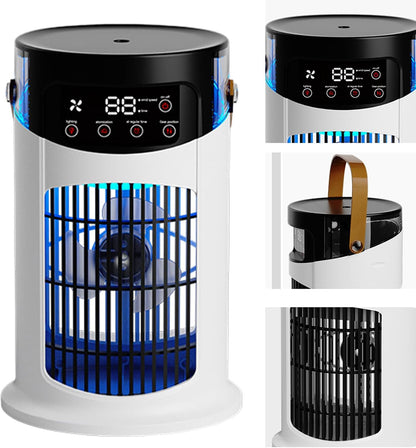  Générique Ventilateur Rafraîchissant,Climatiseur Portable Ventilateur Rafraîchissant | Appareil De Bureau Réglable Silencieux Et Portable Pour Maison Bureau Intérieur Extérieur Camping