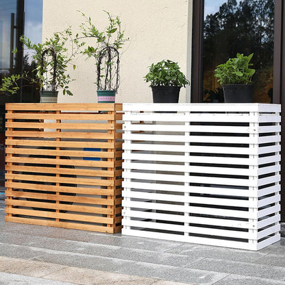 GENERIC Housse De Climatiseur D'extérieur En Bois Massif Avec Persiennes Pour Climatiseur, Abri Multifonction Pour Fleurs, 85 X 35 X 80 Cm