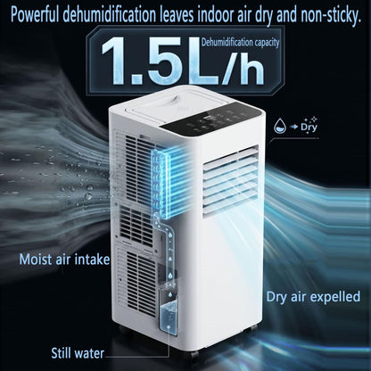 GENERIC Ultra Silencieux Portable AC 7000 BTU Pour Les Chambres à 300 Pieds Carrés, Déshumidificateur D'économie D'énergie Et Ventilateur Avec Minuterie 24h, Conception Facile De Déplacement