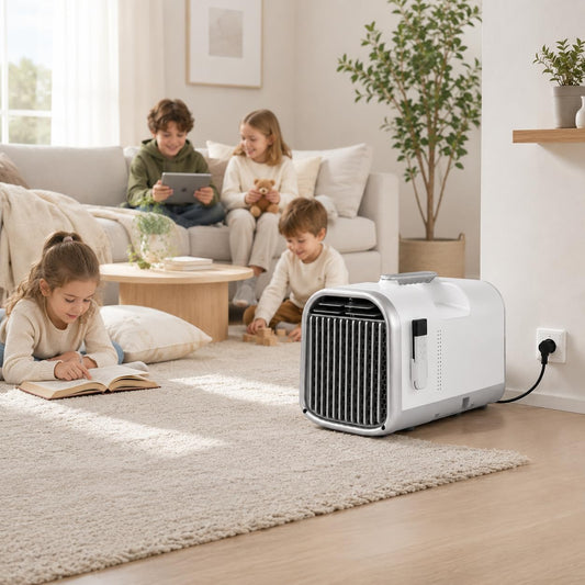  Climatiseur De Voiture Et Tente Camping 4100-5100 BTU Portable, 8-10m², Faible Consommation 240W/400W, Refroidissement Stable, Idéal Voyage, Route, Camping été White-V1pro220V