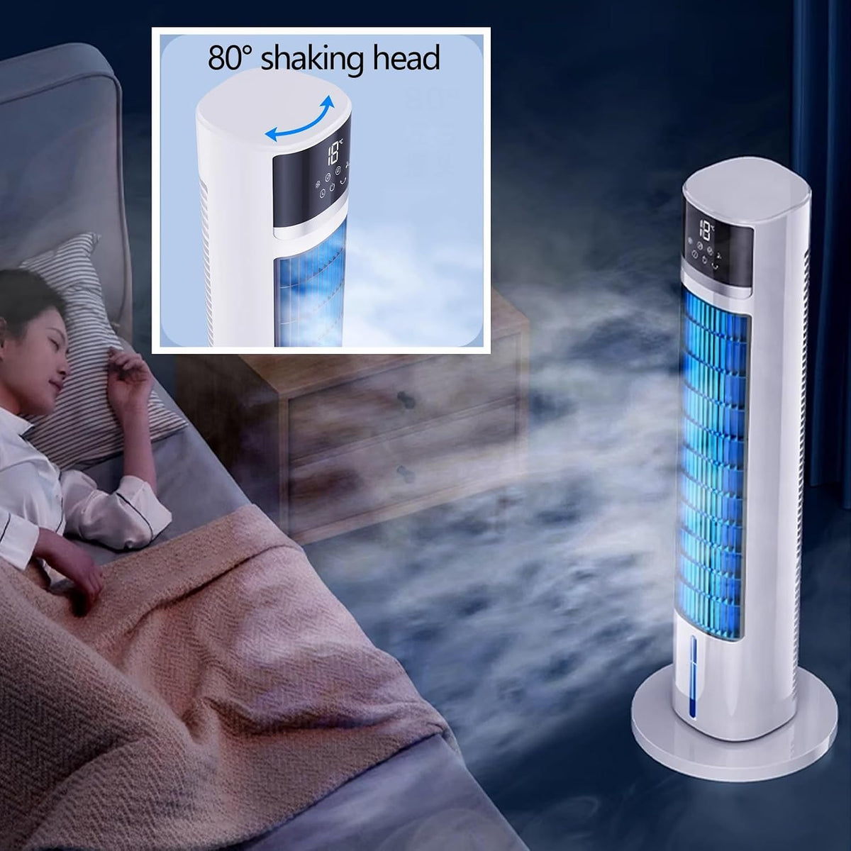 GENERIC Portable AC Unit 5000 BTU, Ventilateur De Refroidissement Silencieux à 3 Vitesses Avec La Brume De Glace Et La Télécommande, A/C Personnel Efficace Sur Le Plan énergétique Pour La Chambre à Coucher,