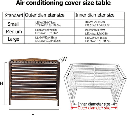  Housse De Climatiseur D'extérieur En Bois Et Support De Fleurs En Bois Massif Pour Climatisation, Protection Contre Les Intempéries.