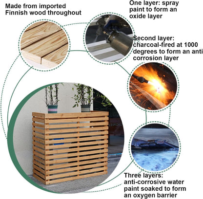 GENERIC Housse De Protection Extérieure En Bois Pour Climatiseur Et Pompe à Chaleur, Design élégant Pour Dissimuler Les Unités Et Résistant Aux Intempéries, Parfaite Pour Les Jardins Et Les Terrasses.