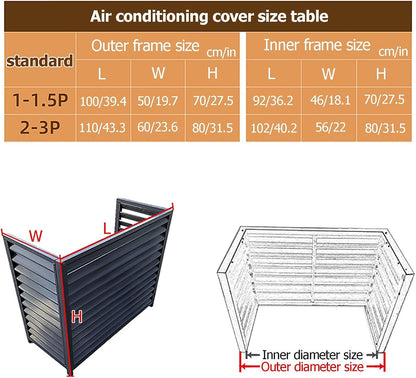  Housse De Protection En Aluminium Pour Climatiseur – Clôture Décorative Pour Pompe à Chaleur Extérieure, Unité De Climatisation Autonome Et Housse Poubelle Idéale Pour Une Utilisation En Intérieur