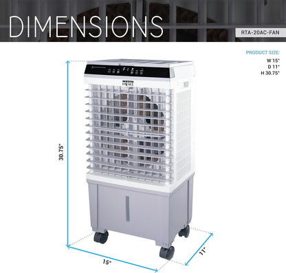  Refroidisseur D'air Par évaporation Portable 3 En 1, Climatiseur, Humidificateur, Ventilateur à 3 Vitesses, Refroidisseur De Marais Avec Réservoir De 5,3 Gallons, 4 Blocs De Glace