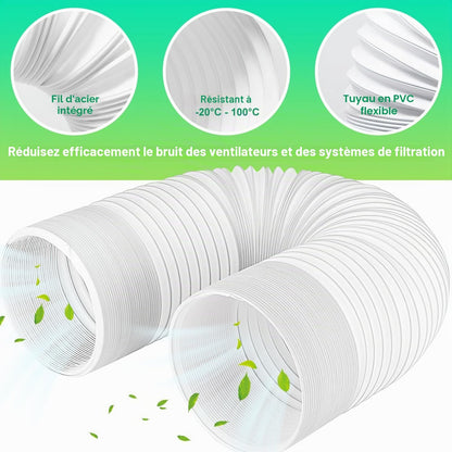  Tuyau De Climatisation Portable 2m Ø150mm Tuyau Climatiseur Mobile Pour Salle De Bain Cuisine Climatisation Sèche-linge Déshumidificateurs