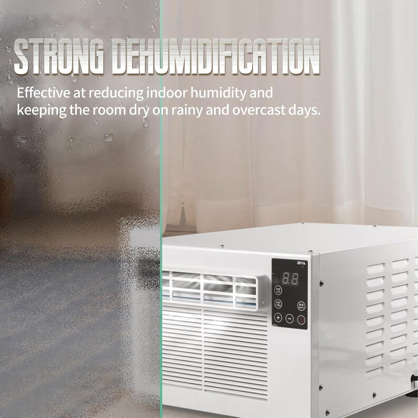  Unité Compacte De Climatisation Portable, Refroidissement Rapide Et Déshumidificateur Pour Chambre à Coucher, Dortoir, Location.1876 BTU A/C Silencieux Avec Télécommande, Aucune Installation Nécessair