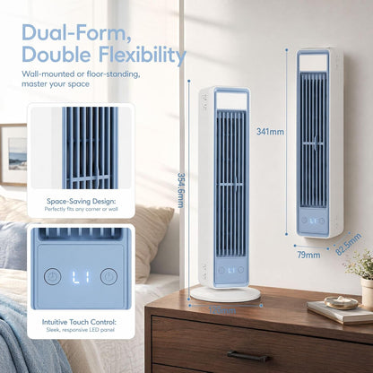  Climatiseur Portable, Refroidisseur D'air Mobile Silencieux à 3 Vitesses, Ventilateur Sans Pales économe En énergie, Mini-climatiseur Pour Chambre, Bureau Et Maison, Blanc