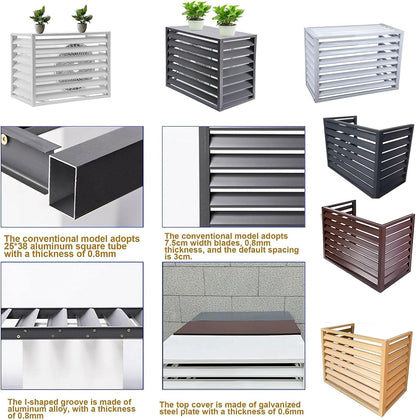 GENERIC Couvercle De Climatiseur Extérieur En Aluminium Et Support De Présentation Pour Plantes – 120 X 150 X 70 Cm Étagère De Rangement Pour La Protection Des Condensateurs