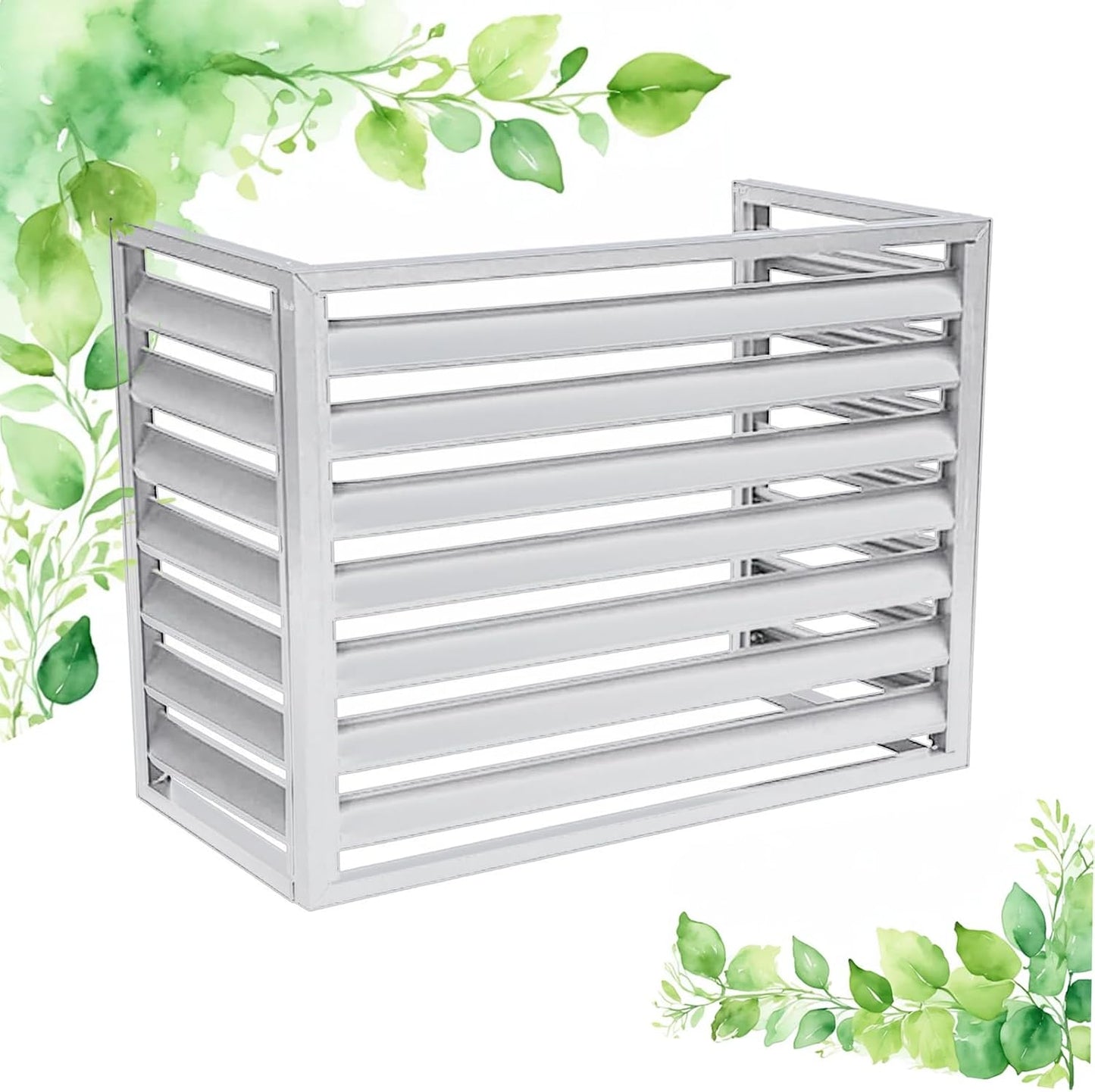  Cache Climatisation Cache Clim Caisson Anti Bruit Pompe à Chaleur Protection Moteur Climatisation Cache Climatiseur Exterieur Aluminium L100*W50*H70(1.5P)