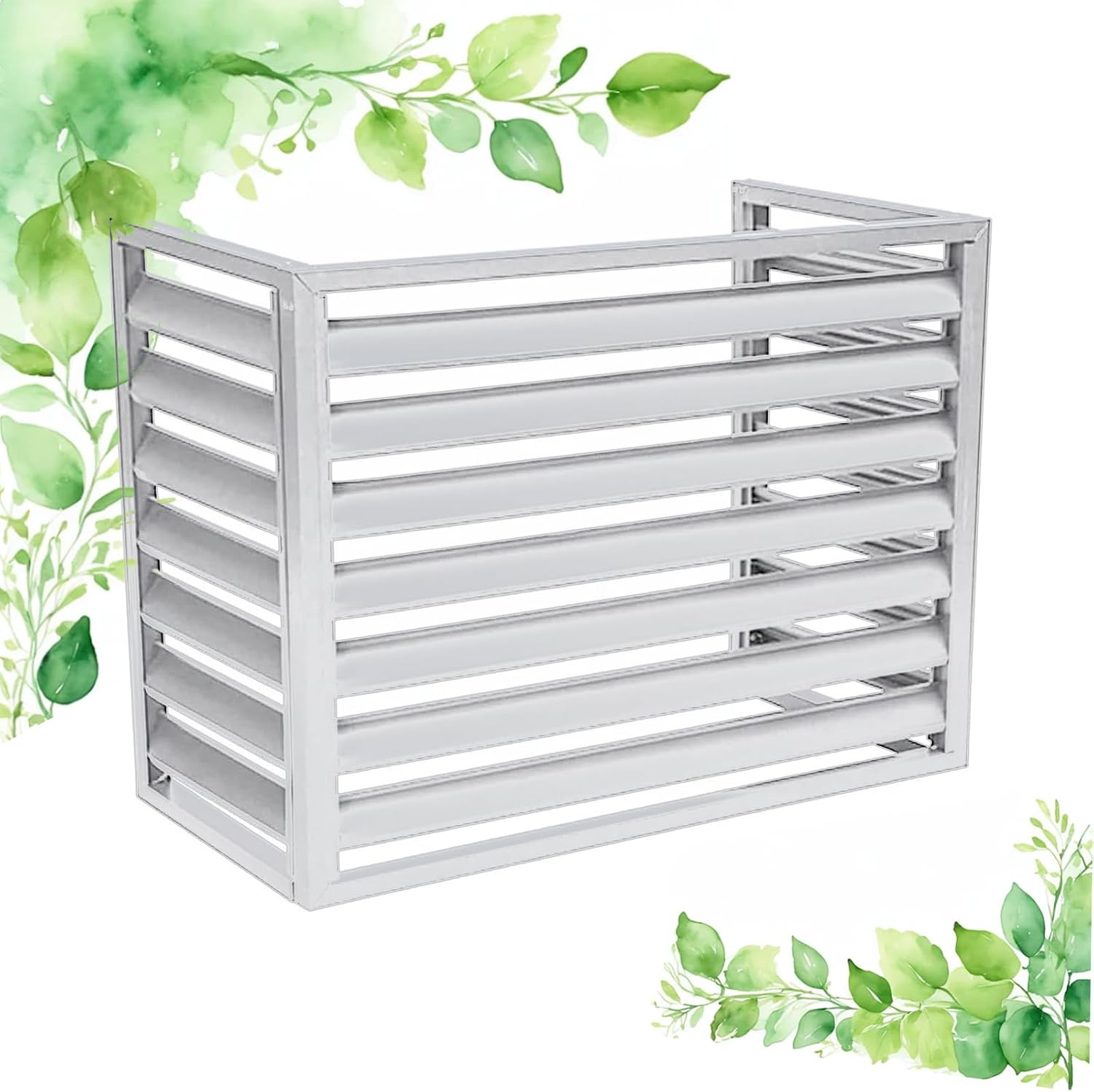  Cache Climatisation Cache Clim Caisson Anti Bruit Pompe à Chaleur Protection Moteur Climatisation Cache Climatiseur Exterieur Aluminium L100*W50*H70(1.5P)