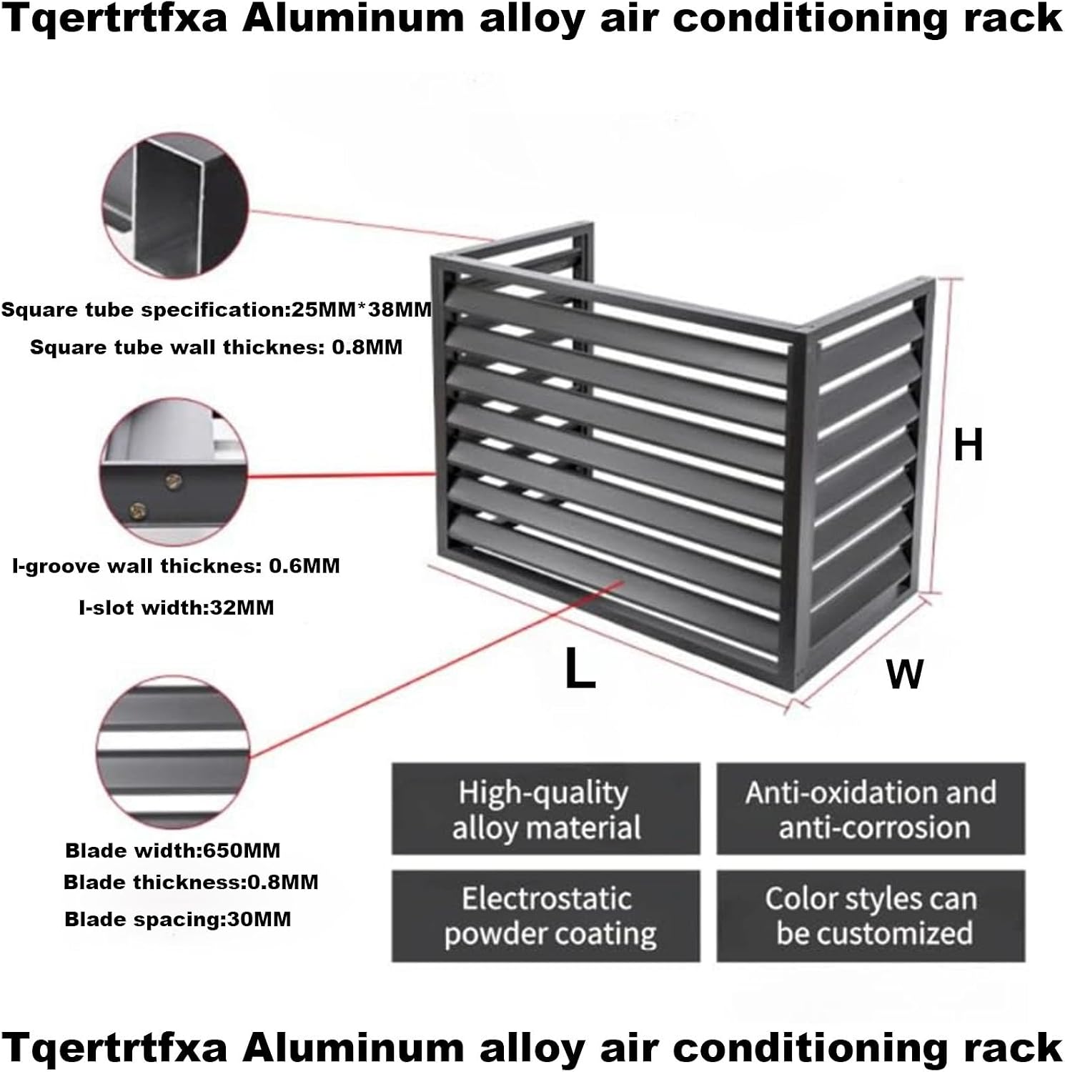 GENERIC Housse En Aluminium Pour Climatiseur – Protection Pour Pompe à Chaleur Extérieure Et Intérieure – Clôture Grise élégante Pour Dissimulation – Matériau Extérieur Résistant Aux Intempéries