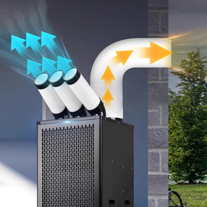 GENERIC Rafraîchisseur D'air Par Évaporation À Usage Commercial 220 V Climatiseur Mobile 5 L/7 L/13 L Grand Réservoir D'eau Conduit D'air Orientable Et Extensible(43 * 49.3 * 94.4cm)