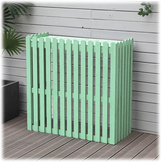  Housse Résistante Aux Intempéries Pour Climatiseur – Étagère De Rangement Décorative En Bois Massif Pour Unité Extérieure – 9 Couleurs – Protection Pour Unité De Condensation, Support De Fleurs Et