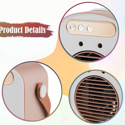  F Fityle Climatiseur Portable 2 En 1, Ventilateur De Bureau Avec Humidificateur, 3 Vitesses Réglables, Technologie Faible Bruit Pour Chambre Et Dorm