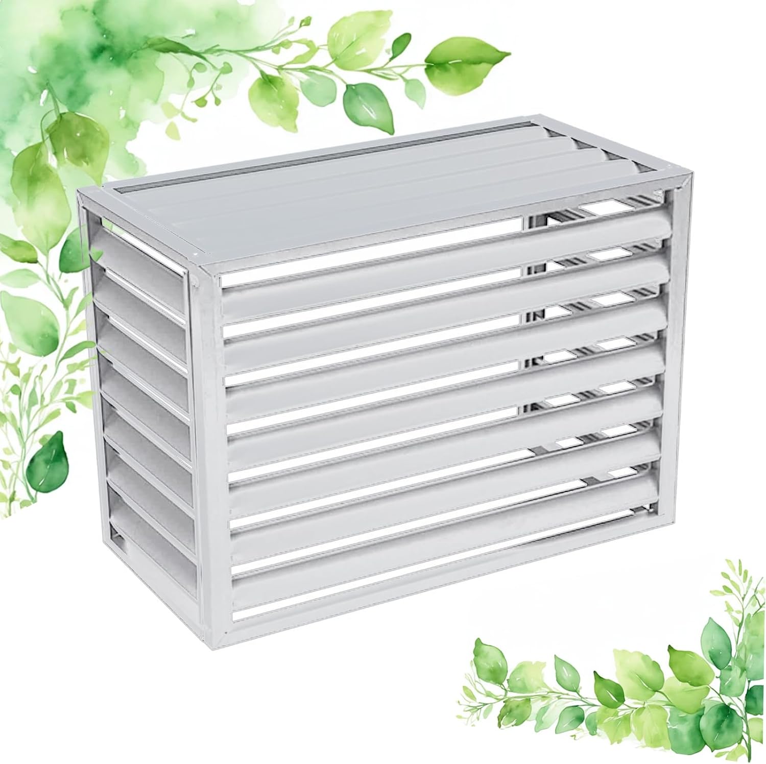  Cache Climatisation Cache Clim Caisson Anti Bruit Pompe à Chaleur Protection Moteur Climatisation Cache Climatiseur Exterieur Aluminium L100*W50*H70(1.5P)