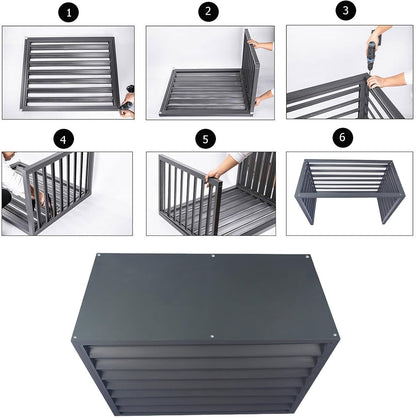  Housse De Protection En Aluminium Pour Climatiseur – Clôture Décorative Pour Pompe à Chaleur Extérieure, Unité De Climatisation Autonome Et Housse Poubelle Idéale Pour Une Utilisation En Intérieur