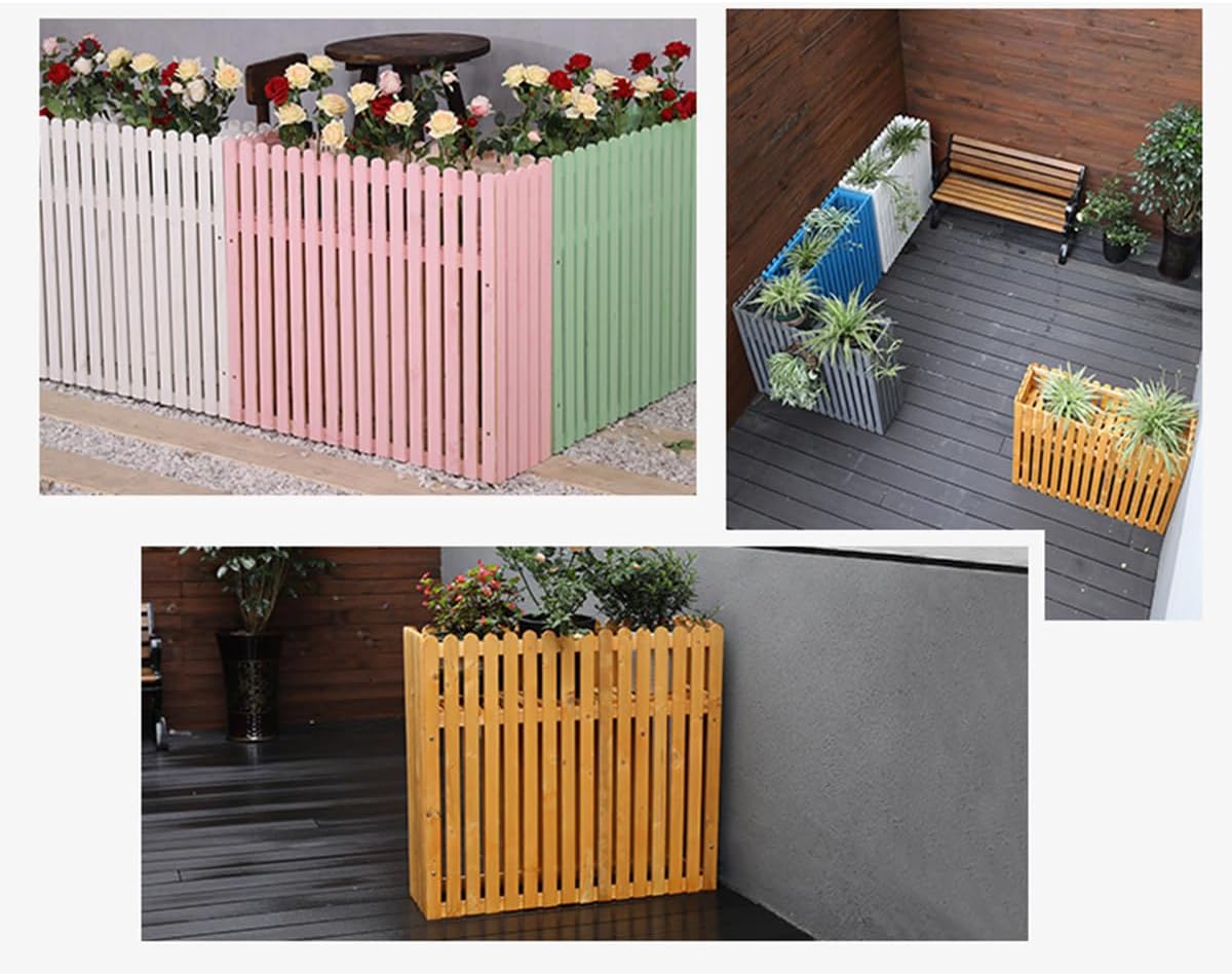 GENERIC Clôture En Bois Massif Pour Climatiseur – Housse Anti-corrosion Et Support Pour Plantes Pour Climatiseurs 100 X 30 X 80 Cm – Cachez Et Protégez élégamment Votre Système De Climatisation